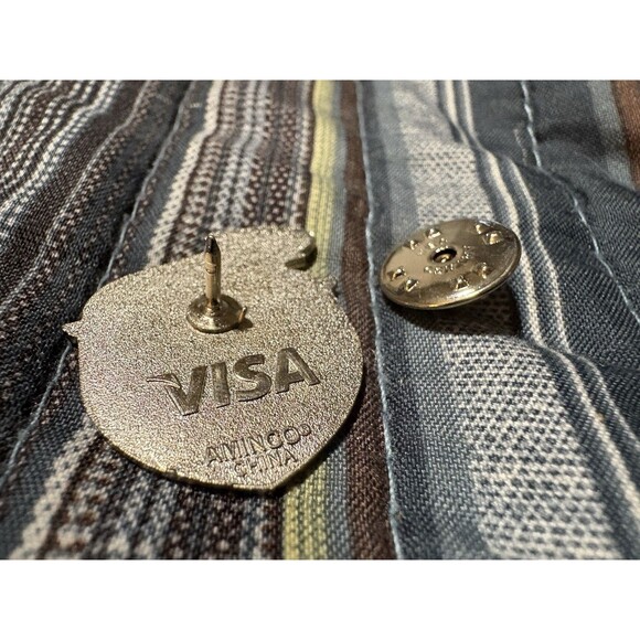 VISA Support The Journey 2006 USA Team Olympic Rings Torch Fire Enamel Lapel Pin - Picture 6 of 8